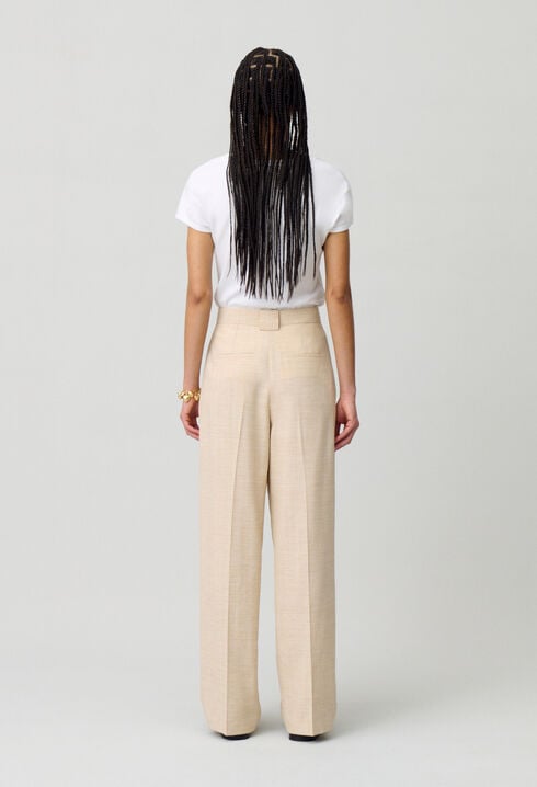 Pantalon large taille haute