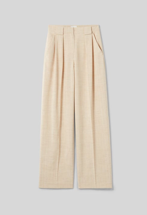 Pantalon large taille haute